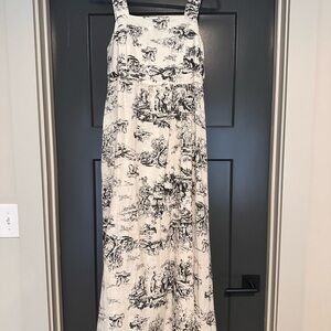 Elegant Black and White Printed Dress